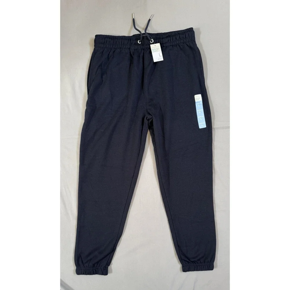 Primark Cares Mens Navy‎ Blue Cuffed Jogger Sweatpants Recycled Size L NWT